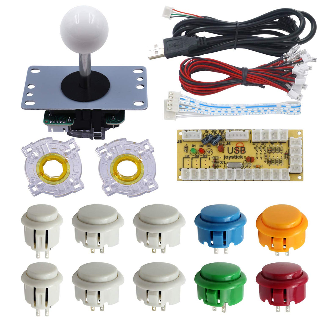 SJJX DIY Arcade Game Button and Joystick Controller Kit for Rapsberry Pi and Windows,5 Pin Joystick