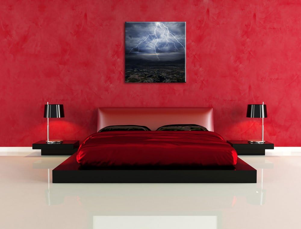 gewaltiges Gewitter, Format: 70x70 als Leinwandbild, tolle Bilder fertig auf Holzrahmen gespannt, Ku