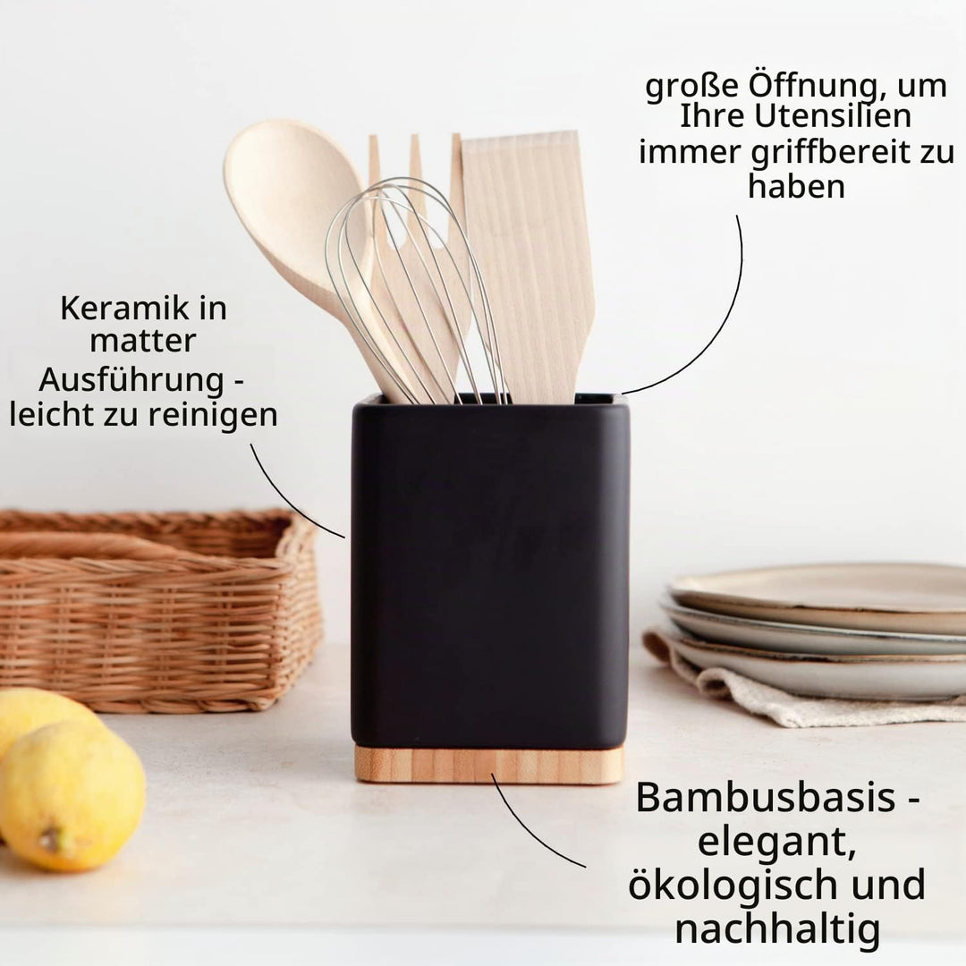 KOOK TIME Zubehör-Set für Küche - inkl. 1 x Salzdose mit deckel und 1 x Knoblauch Dose und 1 x Küche
