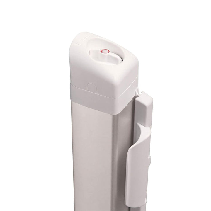 KiddyGuard Sicherheitsgitter für Treppen, mit Aluminiumgehäuse, ausziehbar, bis zu 120 cm, Weiss