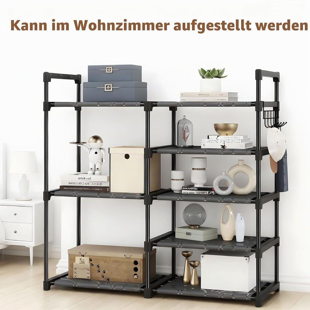5 Ebenen Schuhregal, 83 cm Breit Platzsparend Schuhständer mit hoher Etage für Stiefel, Freistehende