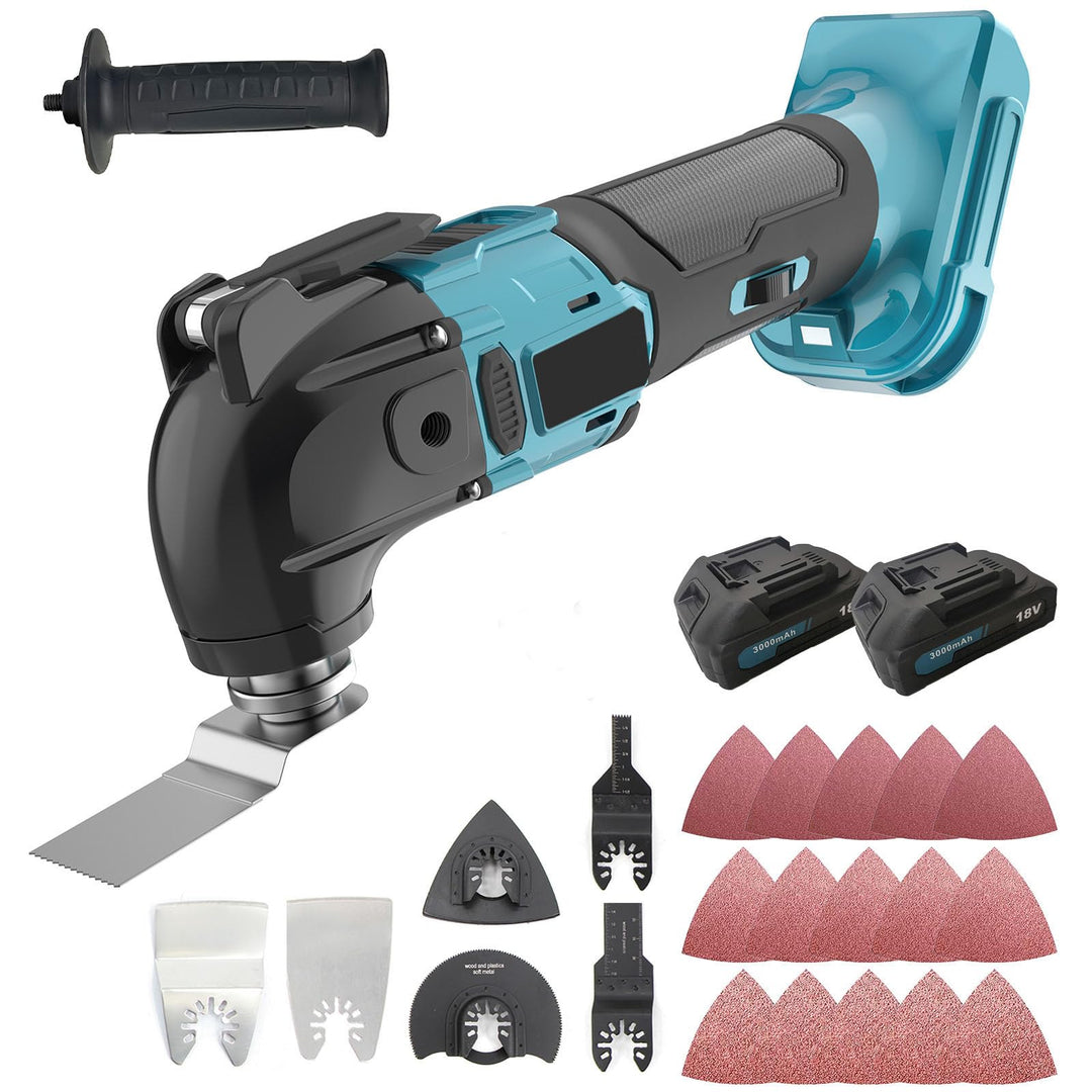 18V Akku Multifunktionswerkzeug mit 3.0ah Akku*2 Ladegerät,22pcs Zubehör, 6 Geschwindigkeitsmodi（von