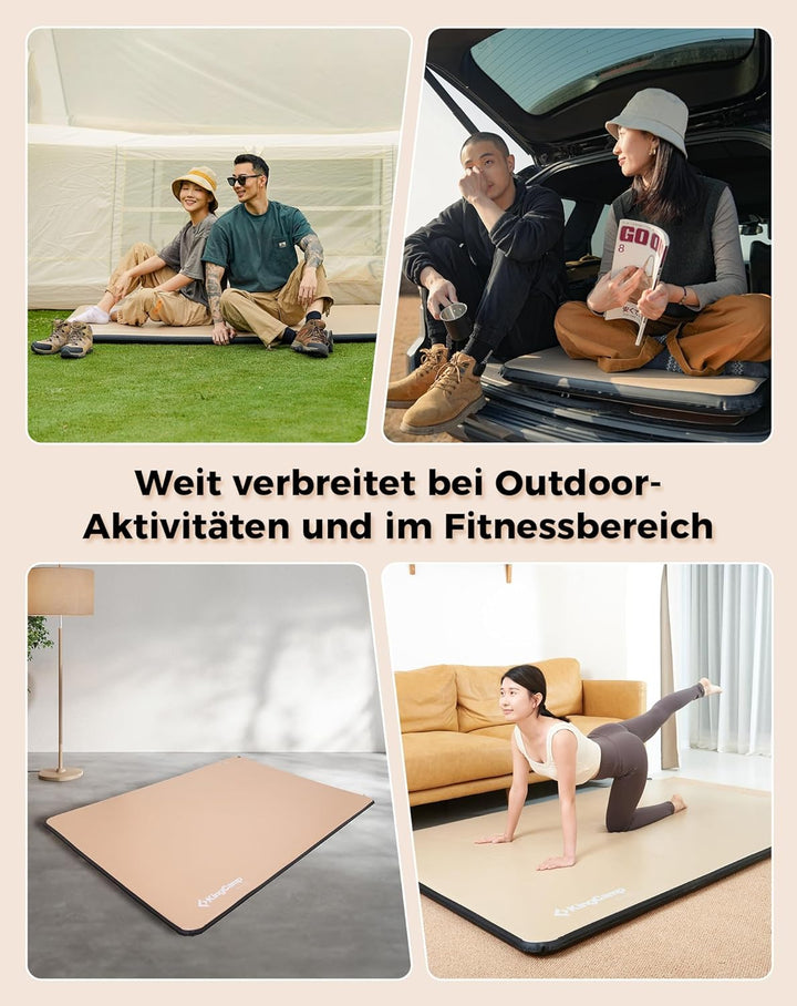 KingCamp Isomatte Camping 500KG Belastbar Aufblasbare Matratze 5cm Dicke Hohe Elastizität Stummschal