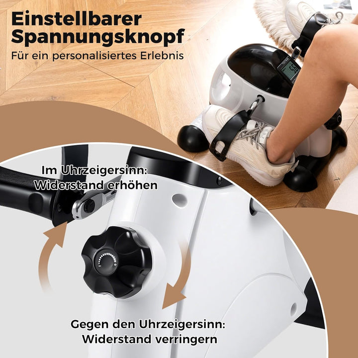 COSTWAY Pedaltrainer für Senioren, Arm und Beintrainer unter dem Schreibtisch, Heimtrainer mit verst