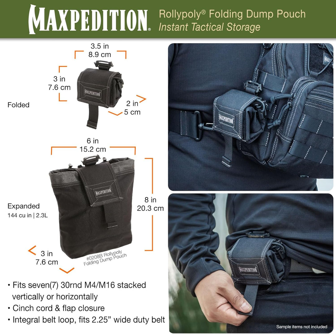 Maxpedition Faltbeutel Rollypoly Schwarz, Schwarz