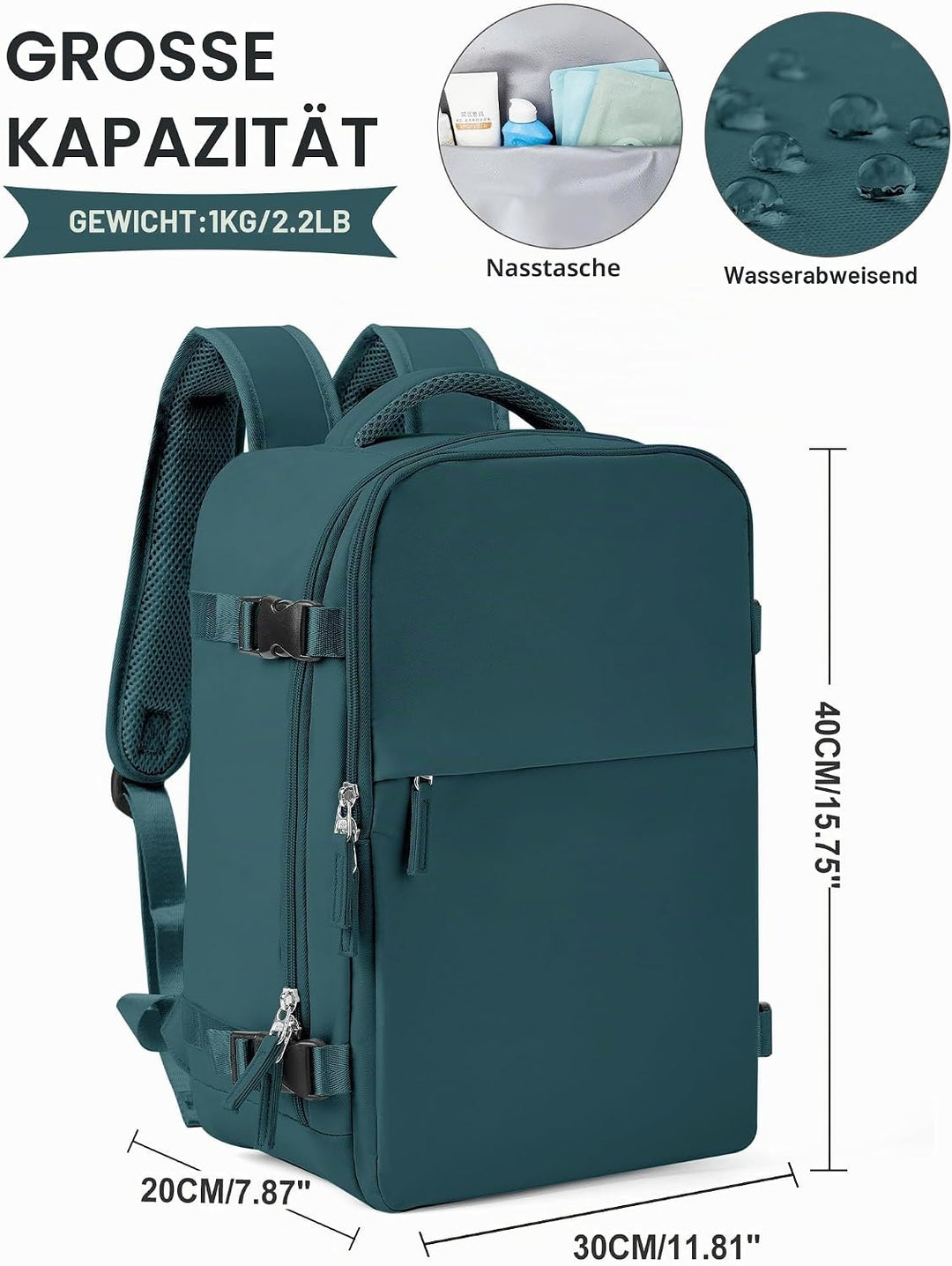 SZLX Vakuum Rucksack Ryanair Handgepäck 40x30x20 Wizzair Rucksack 40x20x25 für Ryanair Reiserucksack