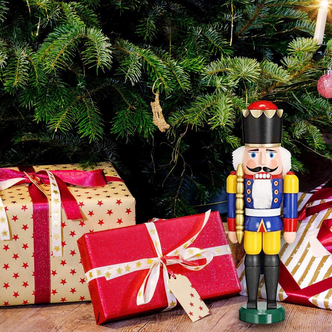 Seiffener Volkskunst Nussknacker König blau | Nussknacker Figur gross Höhe 29 cm | Weihnachtsdeko Fi