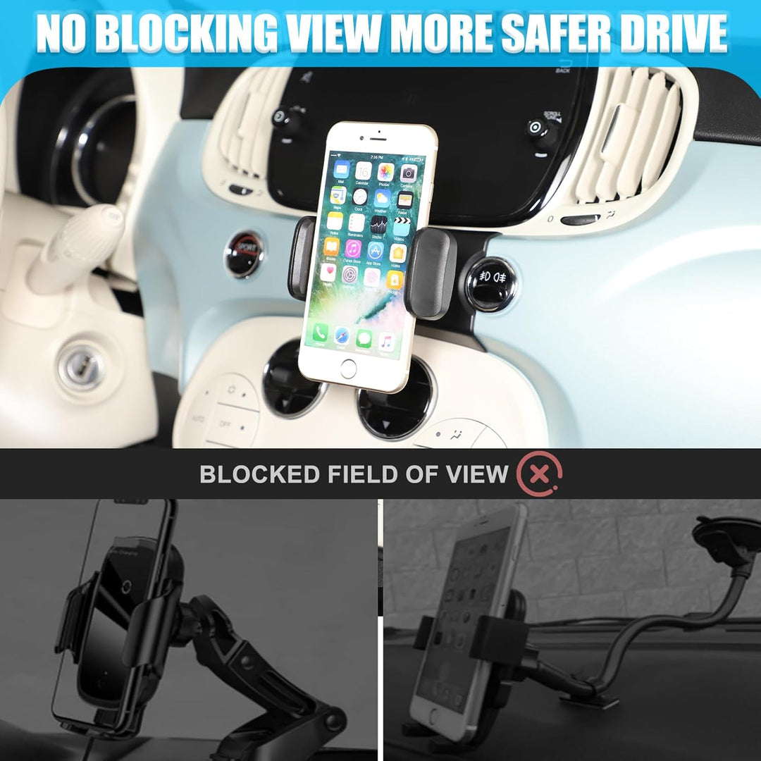 METYOUCAR Handyhalter für Fiat 500 2016-2024 - Rotierender Handyhalter fürs Auto für iPhone Android