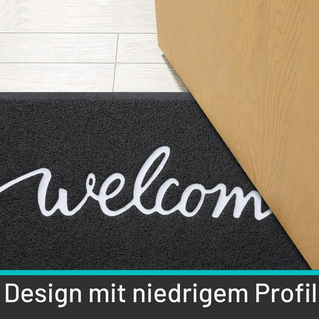 Homaxy Welcome Fussmatte aussen und innen, rutschfeste Schmutzfangmatte Türmatte, waschbar Fussmatte