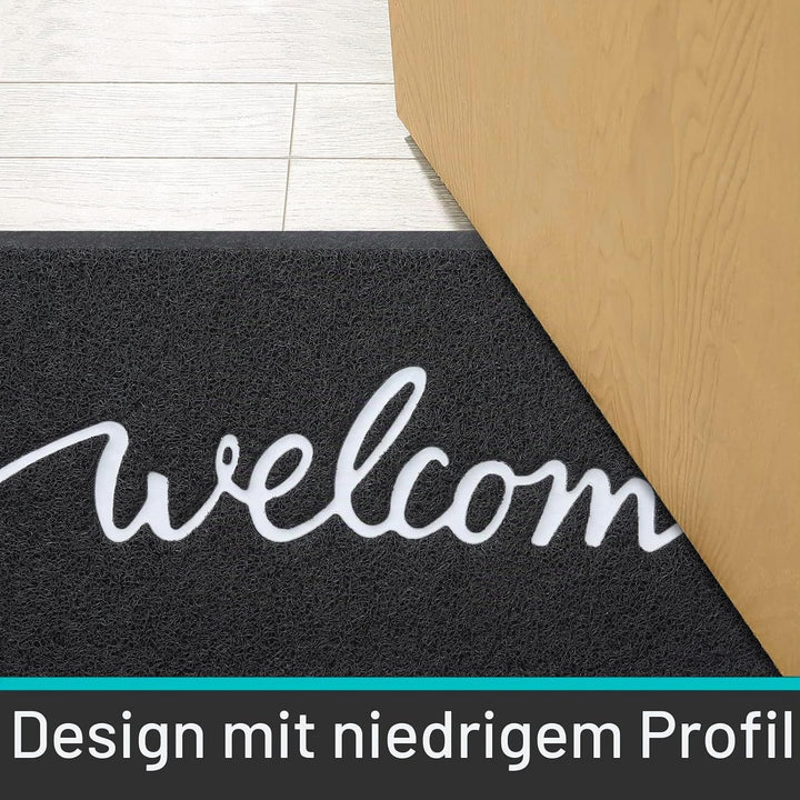 Homaxy Welcome Fussmatte aussen und innen, rutschfeste Schmutzfangmatte Türmatte, waschbar Fussmatte