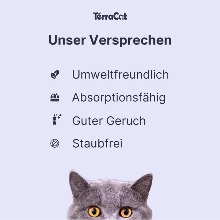 TerraCat Katzenstreu, 12.5L - 10Kg Cat Litter, 100% Griechischer Bentonit Katzenstreu Klumpstreu, Ho