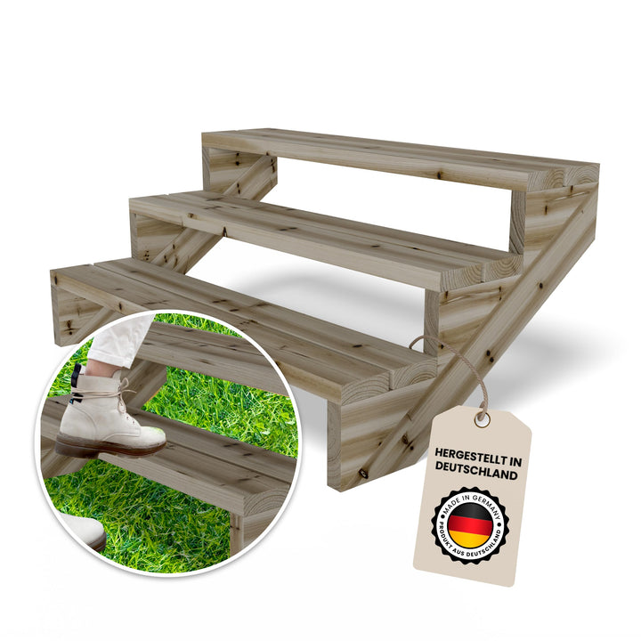 Gartenwelt Riegelsberger Terrassentreppe Breite 120 cm Treppe mit 3 Stufen Geschosshöhe 55 cm Massiv