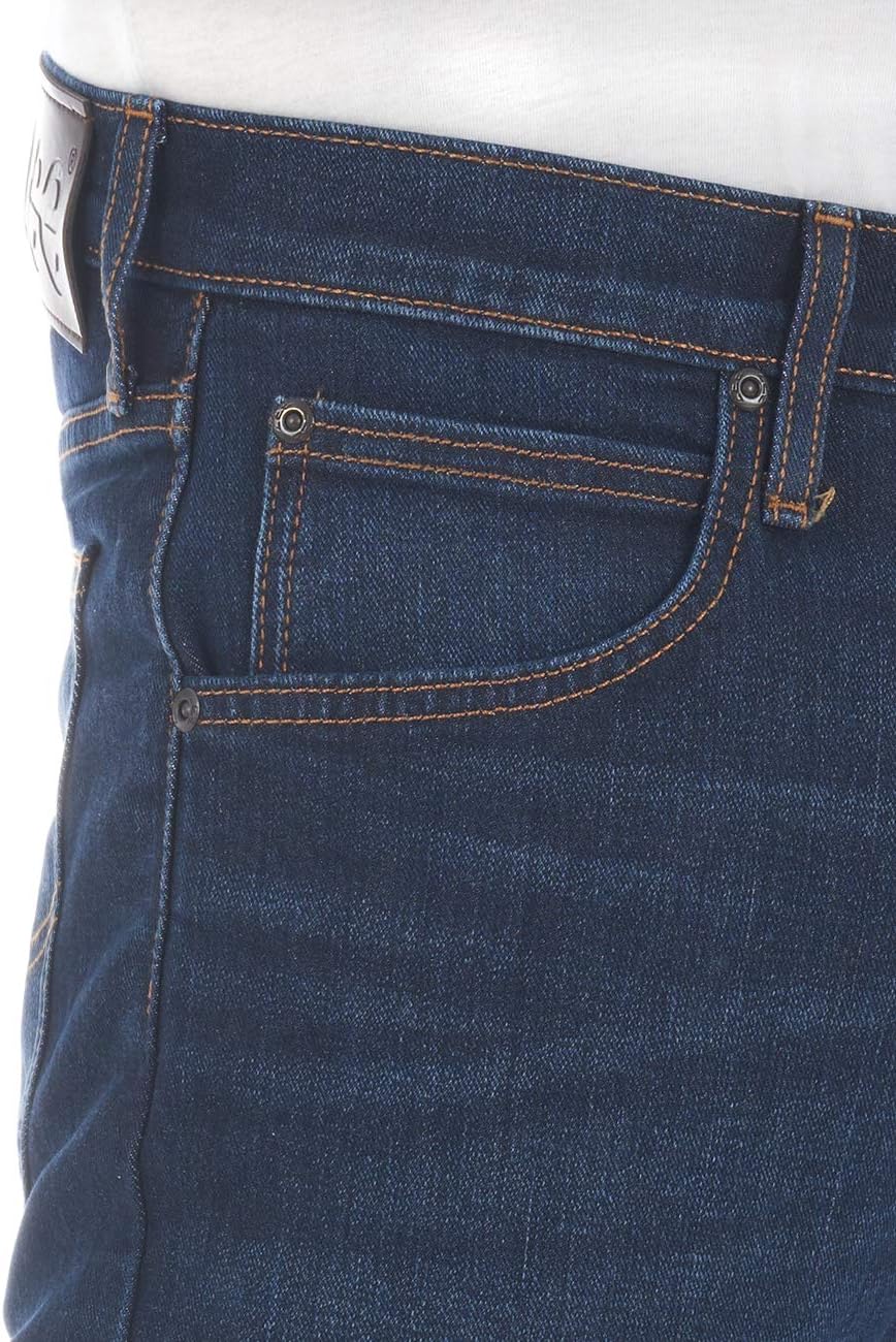 Lee Herren Jeans Regular Fit Daren Zip Fly Hose Straight Jeanshose Baumwolle Denim Stretch Blue Schw