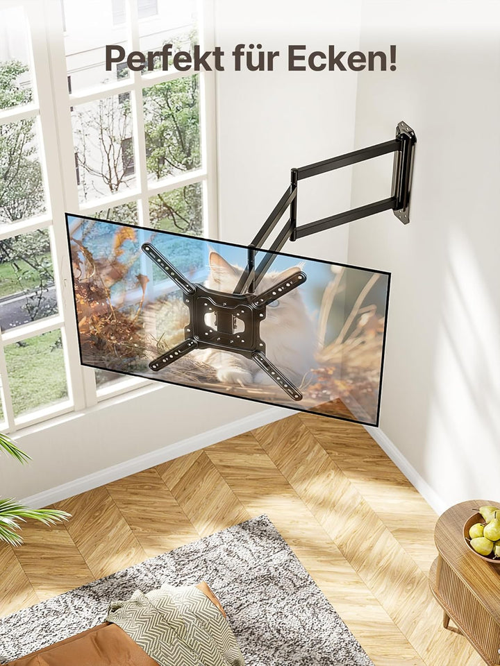 monTEK Lang Arm 946mm TV Wandhalterung für 23-65 Zoll Fernseher, ausziehbare TV Halterung schwenkbar