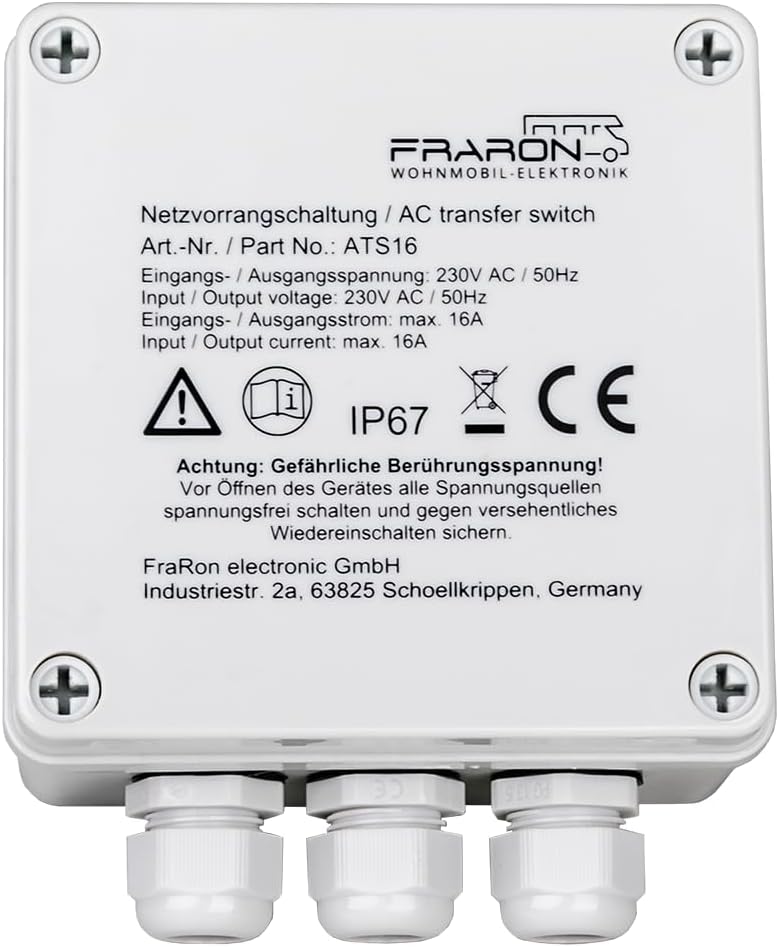 Netzumschaltung/Netzvorrangschaltung 16A 230V