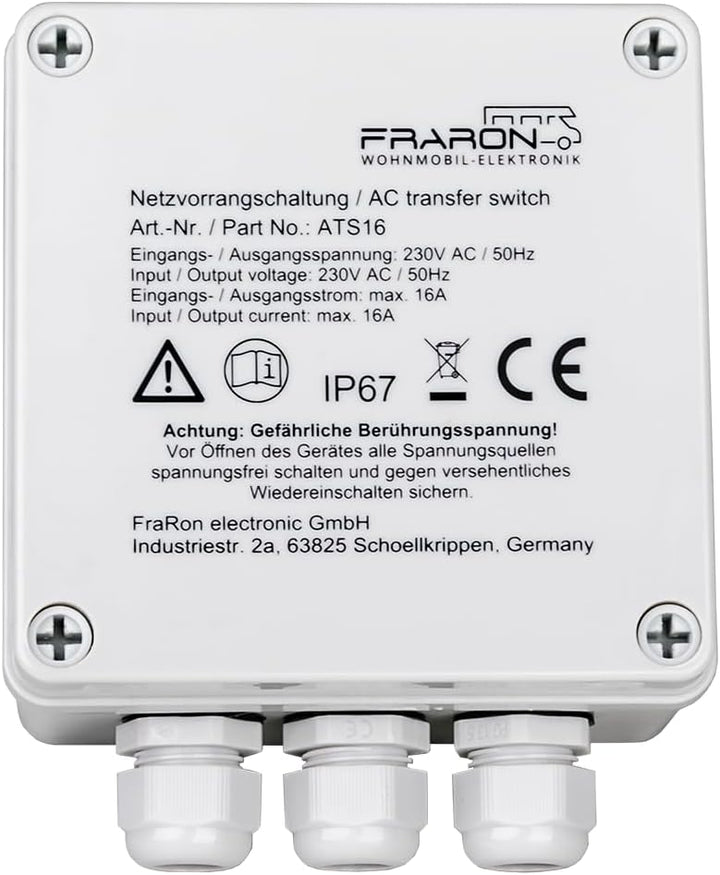 Netzumschaltung/Netzvorrangschaltung 16A 230V