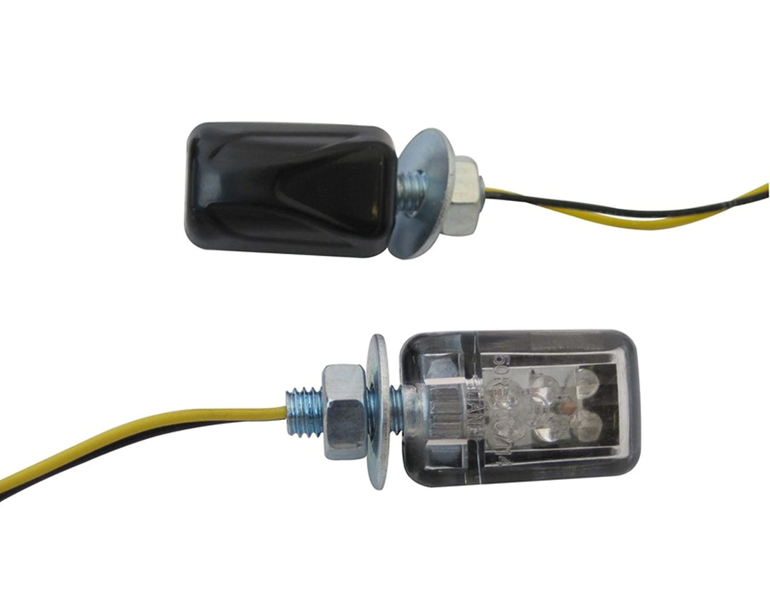 Universelle Blinklichter für Motorräder, E-Prüfzeichen, schwarz, mit Mikro-LED