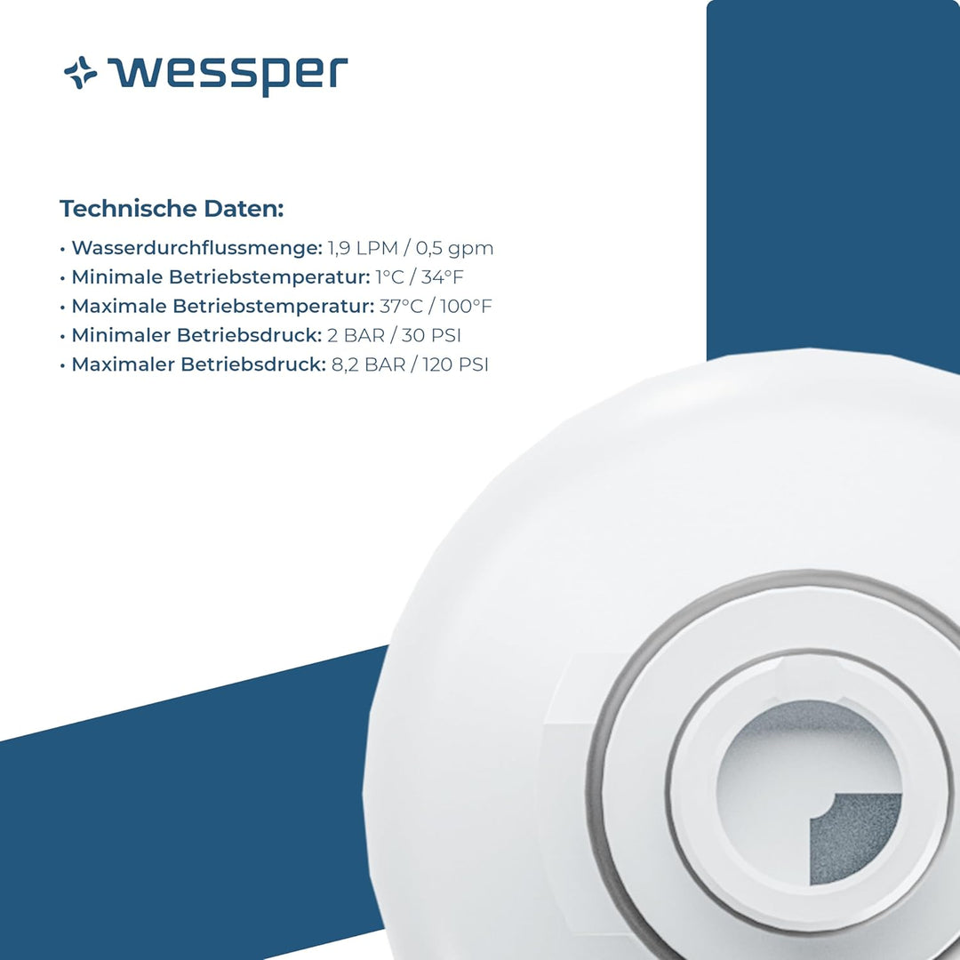 Wessper Wasserfilter für Kühlschrank, Ersatz Wasser Filter Ultra Clarity Pro 11032518, 11025825, Kom