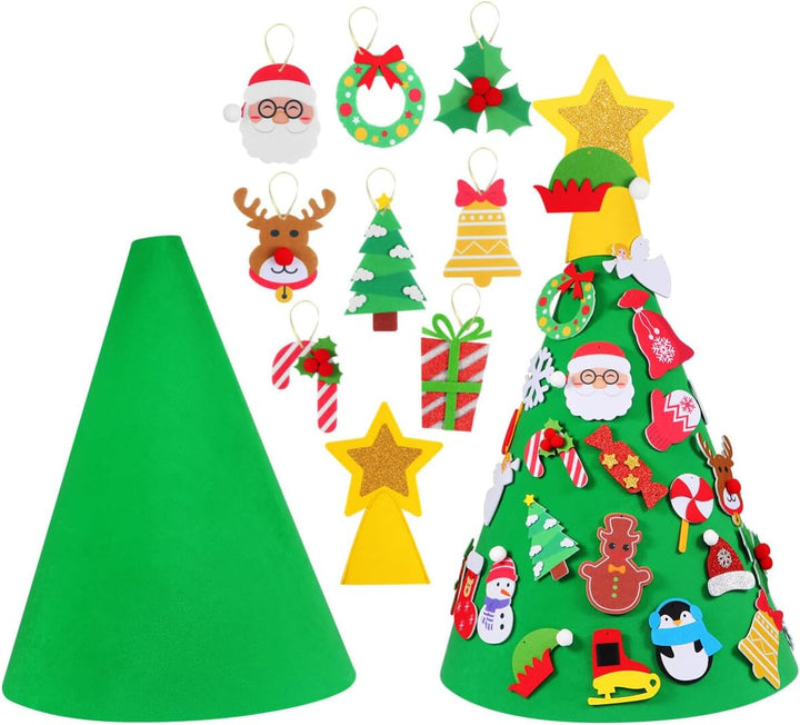 29 Stück Filz Weihnachtsbaum hängend für Kinder DIY Home Party Dekoration