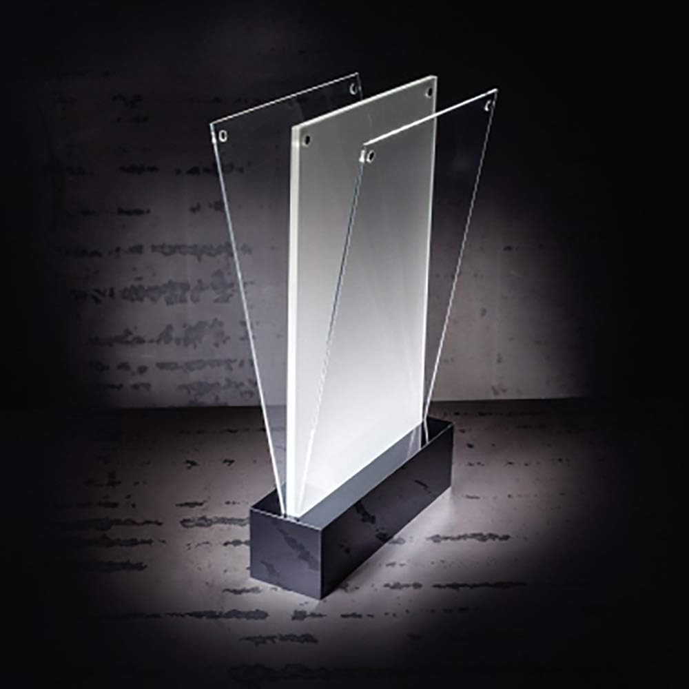 SIGEL TA420 Beleuchtbarer LED-Tischaufsteller für DIN A4, glasklar/schwarz, Acryl, DIN A4