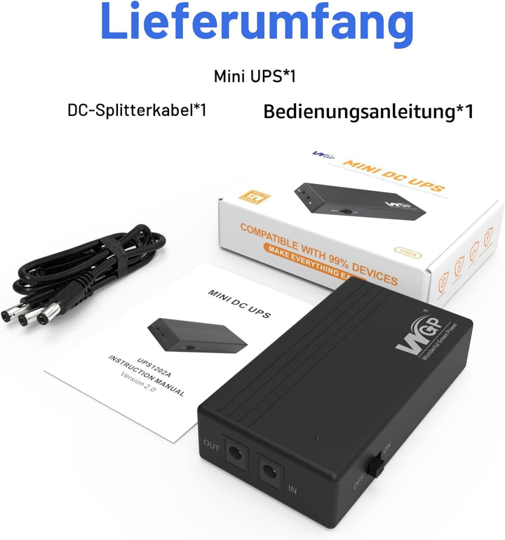 Yangers Mini USV Unterbrechungsfreie Stromversorgung, 6000mAh Akku Backup Power Bank Single 12V DC A