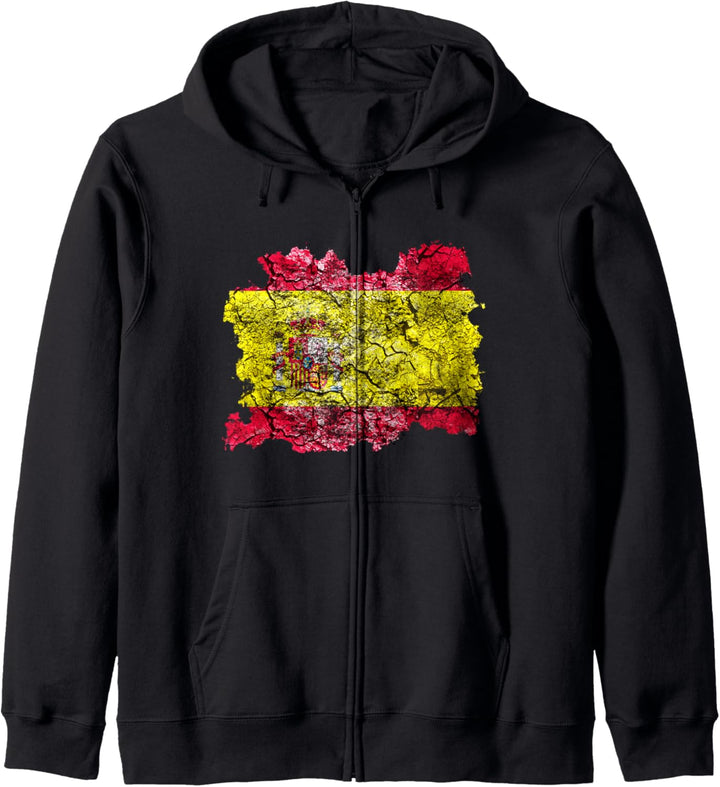 Spanien-Vintage-Flagge Kapuzenjacke