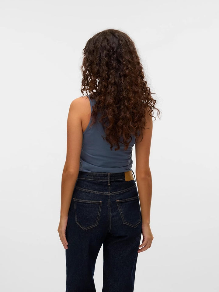 VERO MODA Damen VMMAXI My Soft Long Tank TOP GA S Braun/Blau/Blau (1x Walnut Light Melange/ 1x Blue