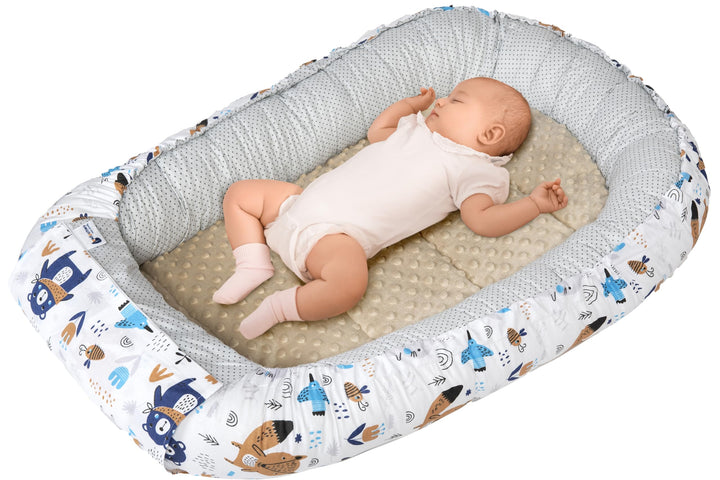 Medi Partners Babynest Kuschelnest Babynestchen 100% Baumwolle Nestchen Reisebett für Babys Säugling