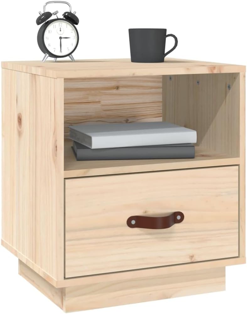 FIRBNUS Bedside Table Nachtkonsole Beistelltisch mit Stauraum Night Stand Nachttisch 40x34x45 cm Mas