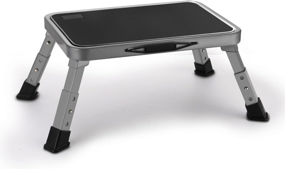 HBTower Tritthocker Klappbar, Verstellbarer Tritthocker mit Rutschfester Plattform, Trittleiter für