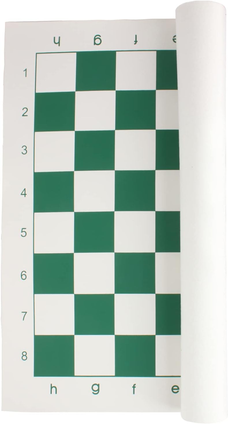 Andux Schachspiel Rollbares Schachbrett XQQP-01 (Grün, 33x33cm) Grün, 33 * 33cm, Gr&#xFC;n, 33 * 33c