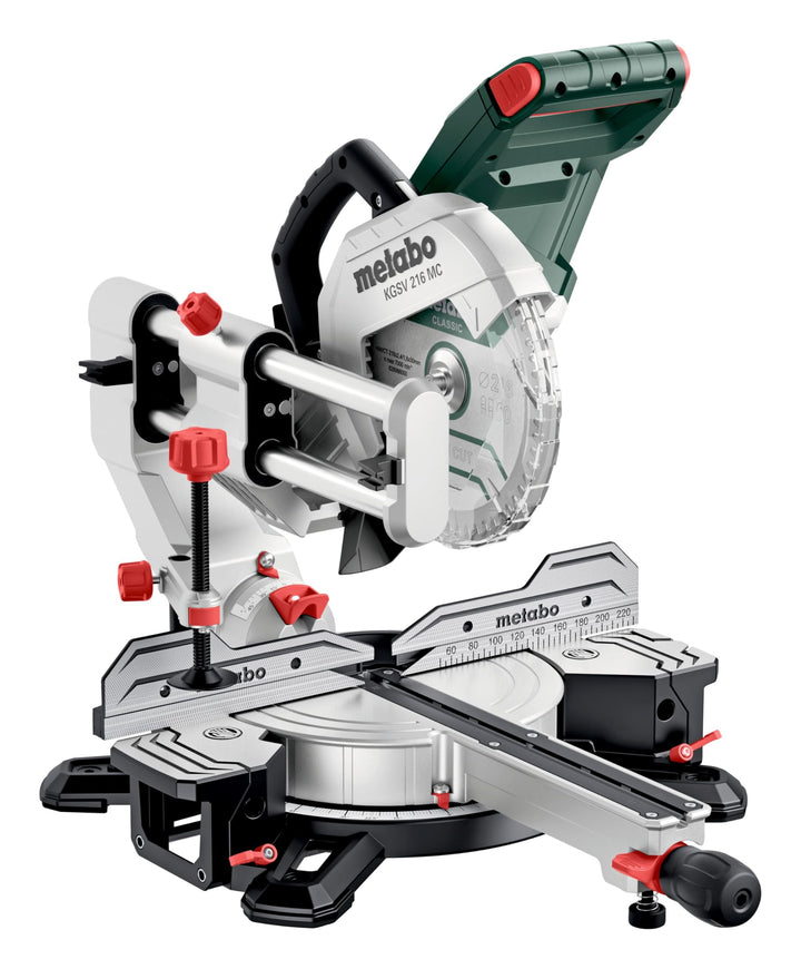 metabo Kappsäge KGSV 216 MC - 1200 W, 216 mm Sägeblatt - Mit Zugfunktion, LED-Schnittlinie, variable