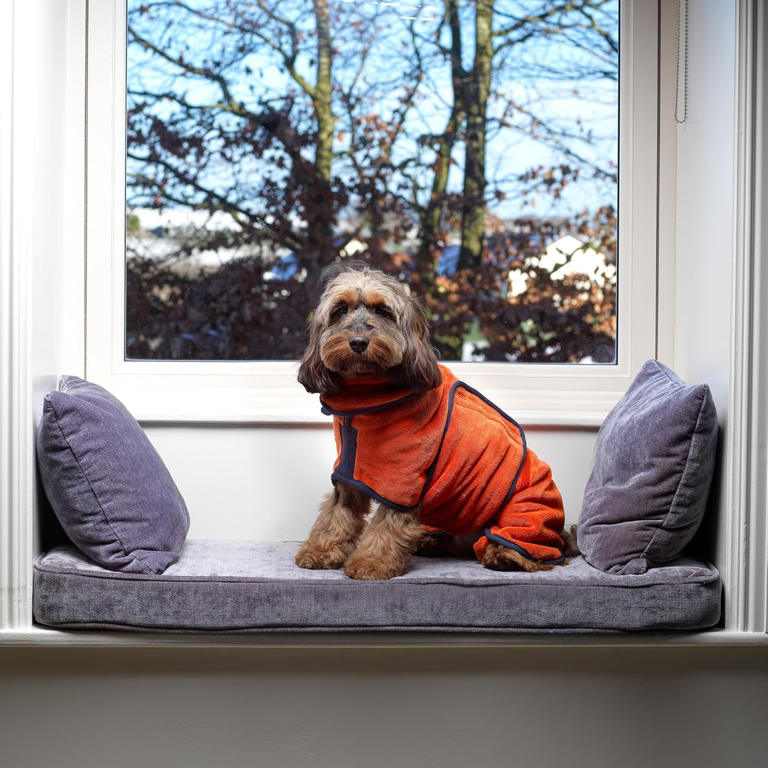 Lucky Paws® Hundebademantel - doppellagiger Bademantel Hund schneller trocken in Minuten, absorbiere