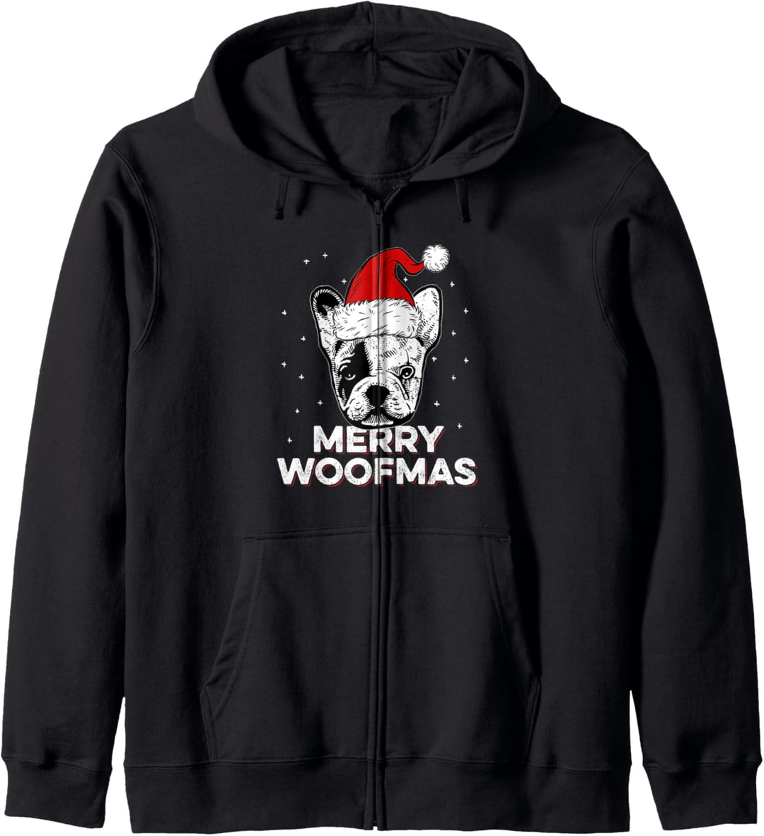 Merry Woofmas Weihnachtsmütze mit Weihnachtsmann-Motiv Kapuzenjacke