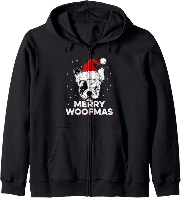 Merry Woofmas Weihnachtsmütze mit Weihnachtsmann-Motiv Kapuzenjacke