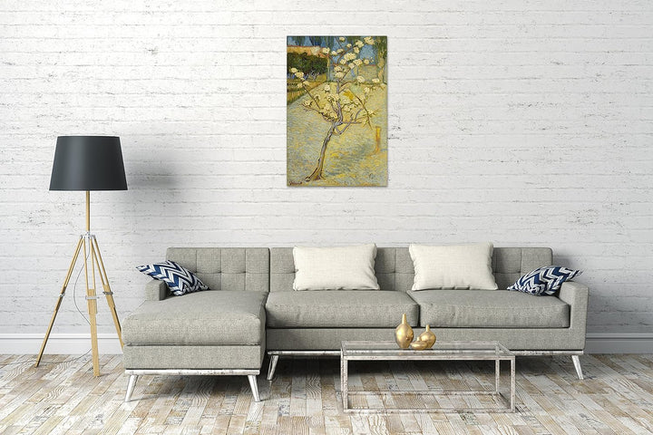 Printed Paintings Leinwandbild (40x60cm) Vincent Van Gogh: Blühender Kleiner Birnenbaum, Leinwand au