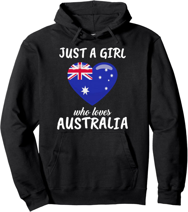 Just A Girl Who Loves Australia Reise Fussball Australien Pullover Hoodie