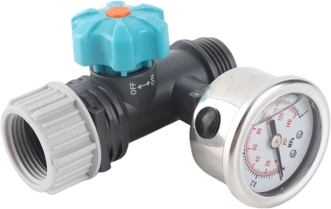 AYNEFY Wasserdruckventil, G3/4 Zoll, verstellbares Wasserdruckregelventil mit Manometer, Gewächshaus