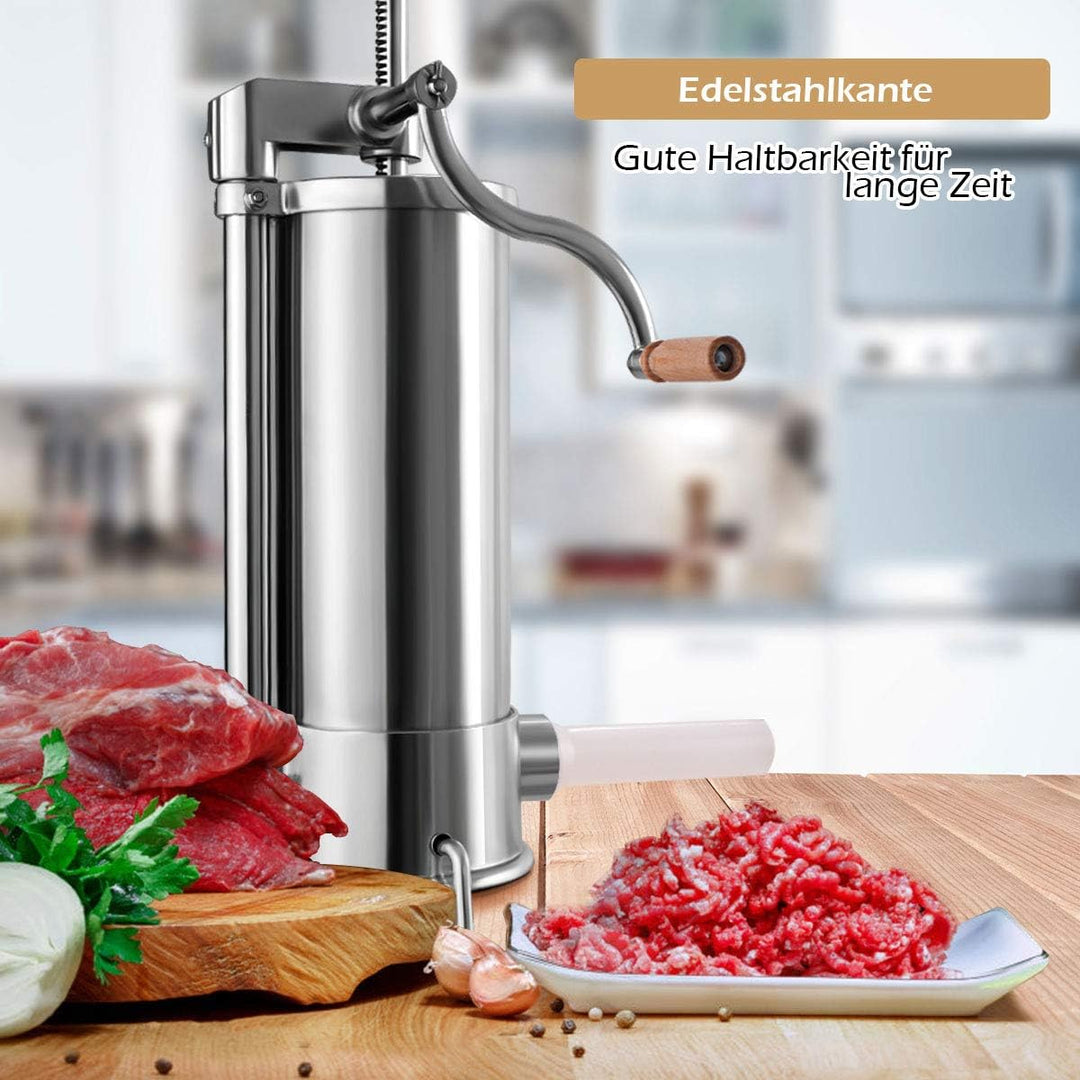 GOPLUS Wurstfüller aus Edelstahl, Wurstfüllmaschine Wurstmaschine Manuell, Wurstpress mit 4 verschie