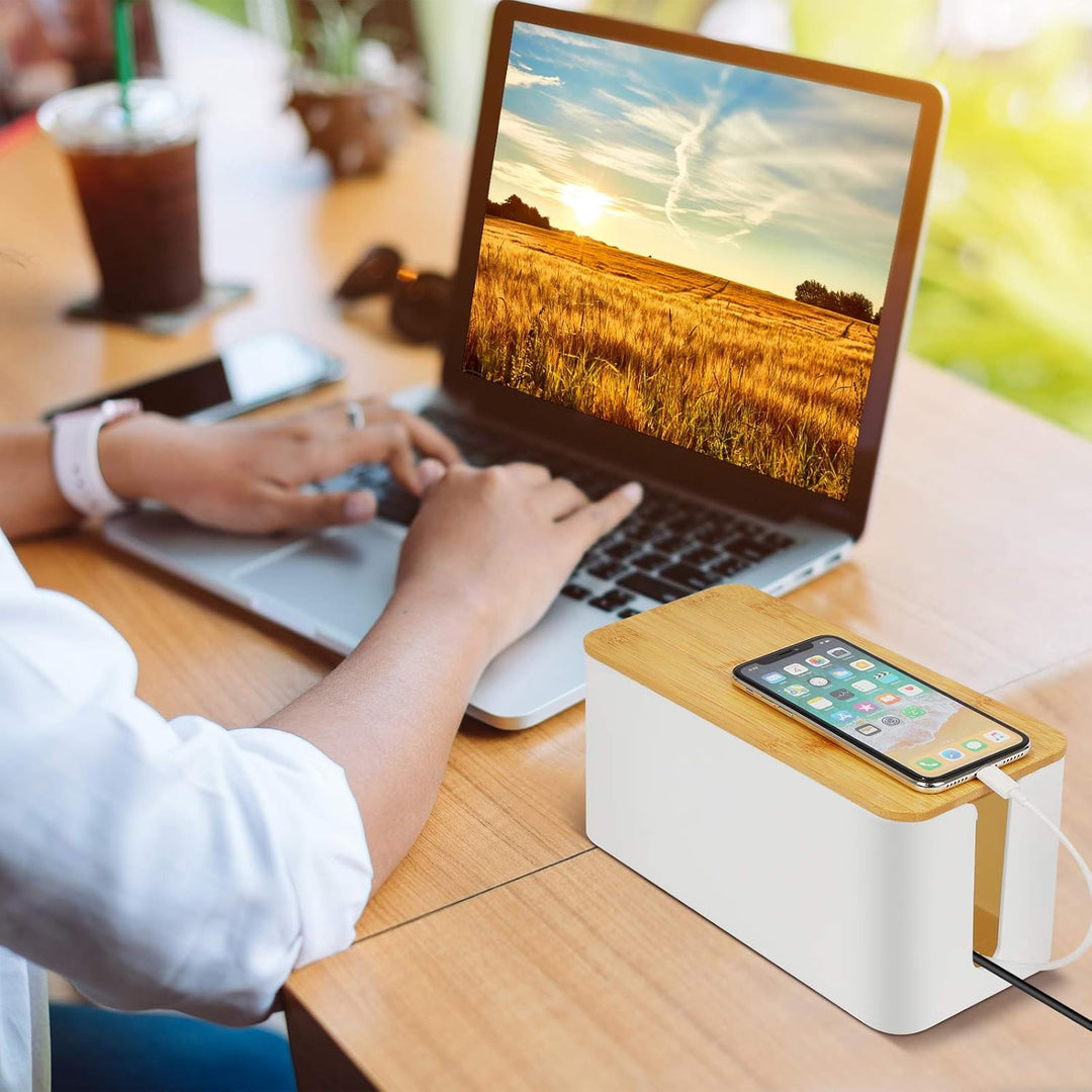 3 Stück Kabelbox, Kabelmanagement Box zum Verstecken und verbergen Sie Steckdosenleisten und Kabel,