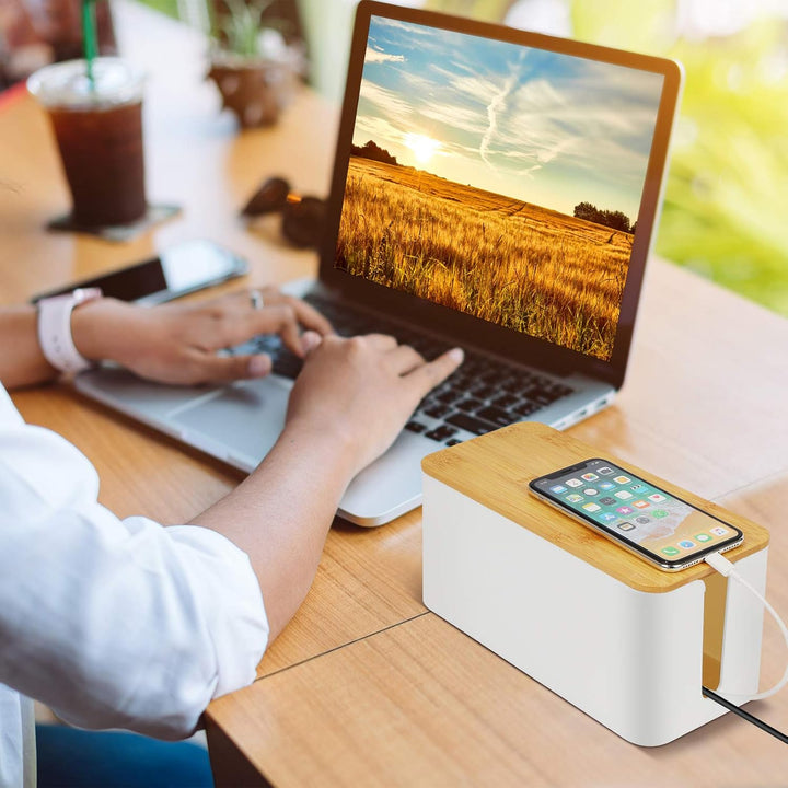 3 Stück Kabelbox, Kabelmanagement Box zum Verstecken und verbergen Sie Steckdosenleisten und Kabel,
