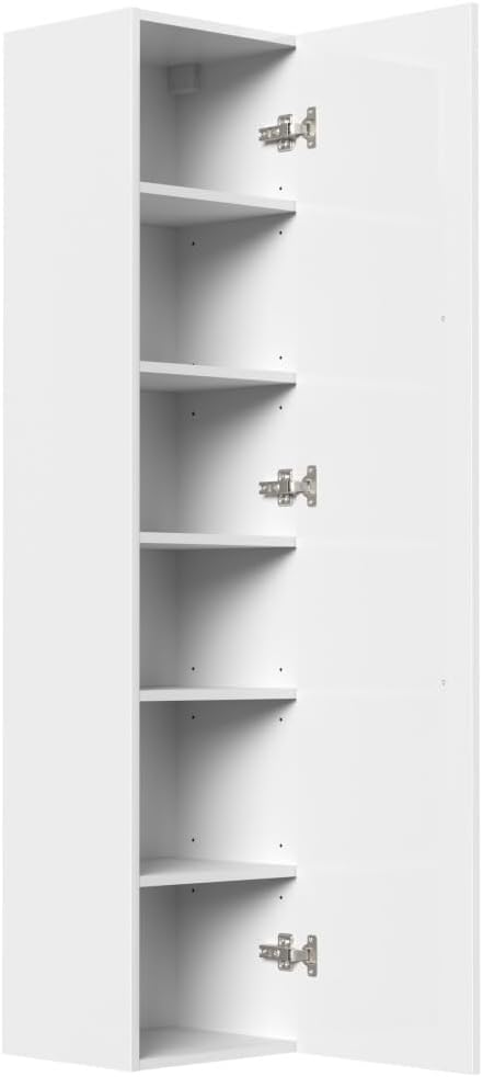 Magnolia Home Hochschrank 150 cm Weiss Hochglanz One Size, Weiss Hochglanz One Size