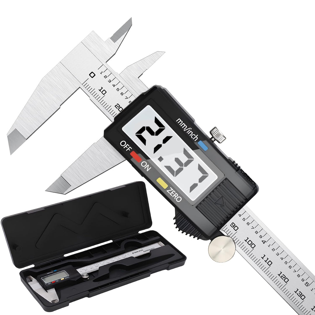 Retoo Digital Messschieber 150mm Edelstashl, LCD Display, Schieblehre Messwerkzeuge für Haushalt und