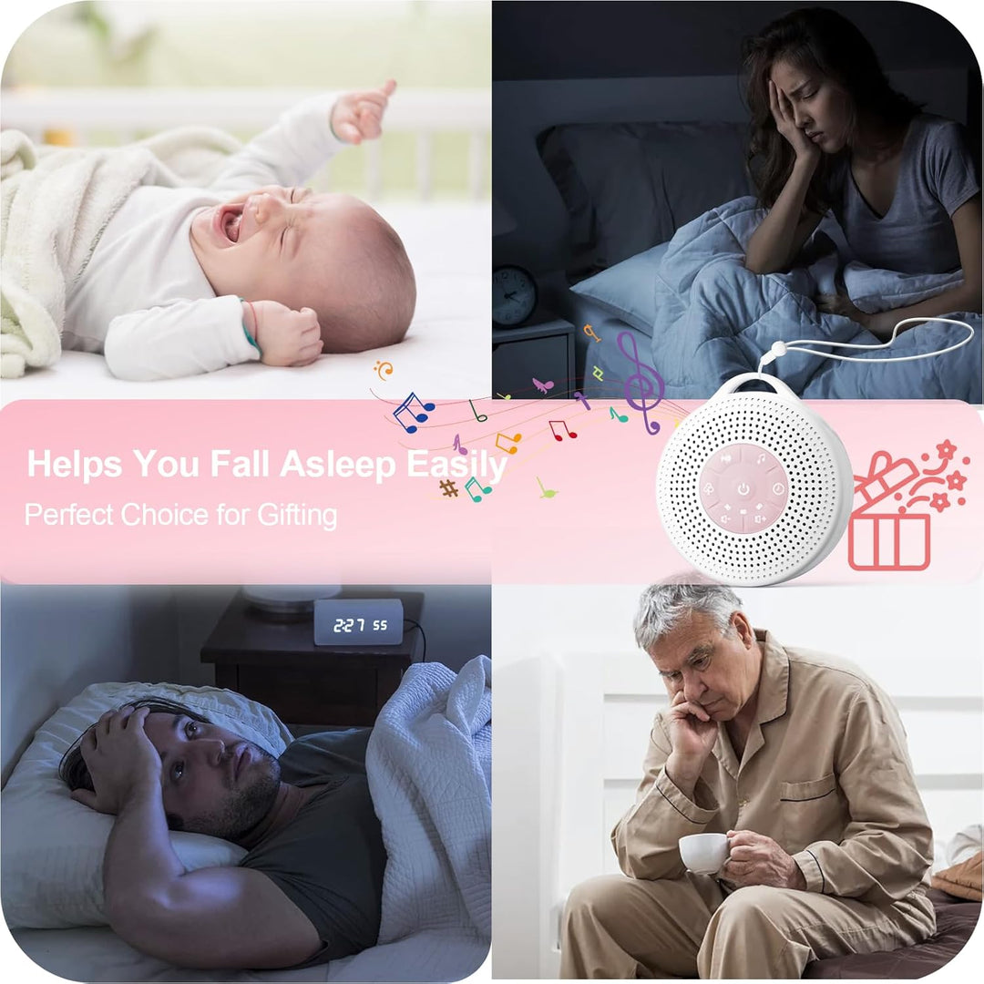 White Noise Machine Baby, Einschlafhilfe Babys mit 2000mAh Akku,Portable Sound Machine for Adults,21