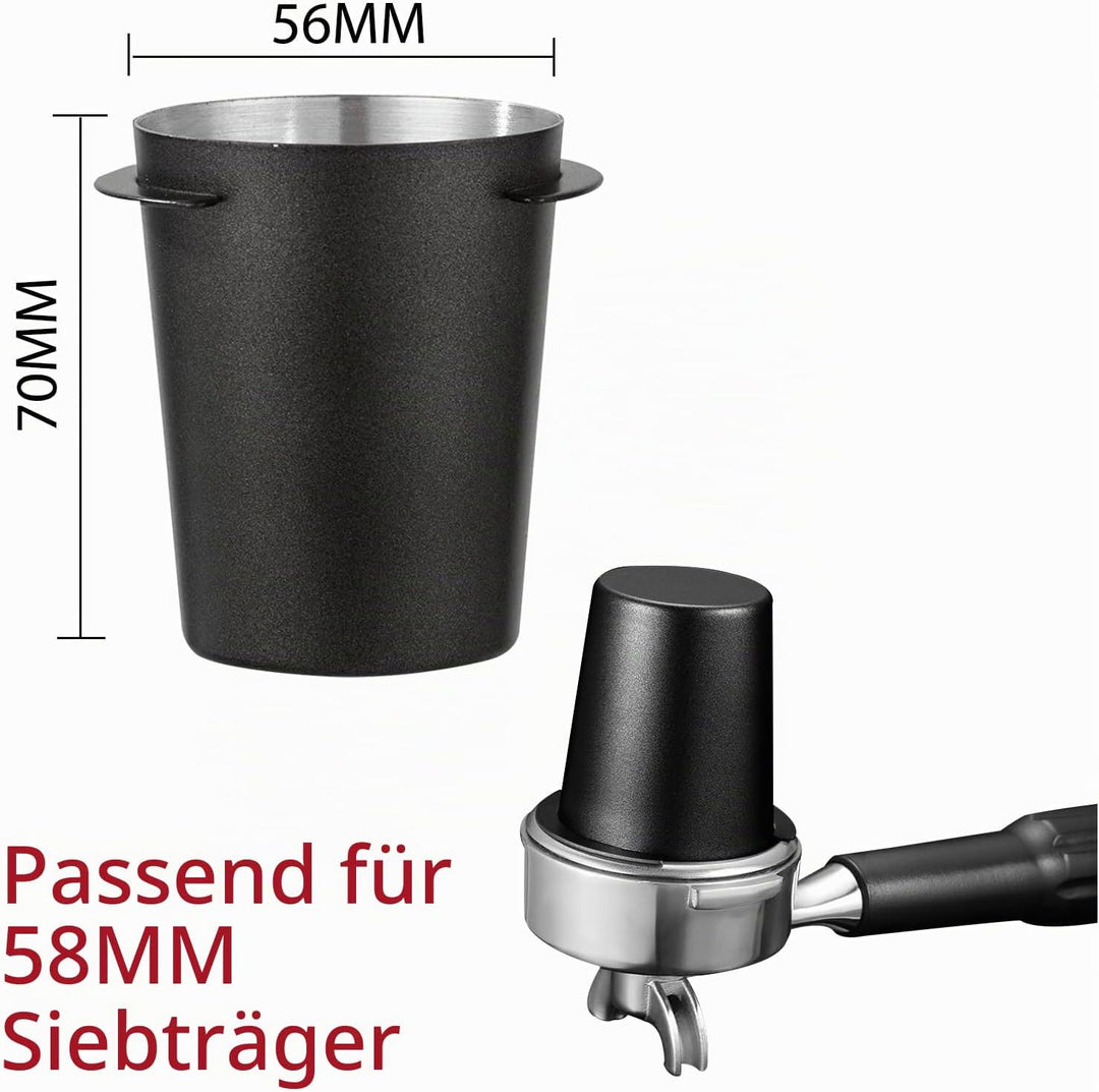 58mm Dosierbecher, Barista Zubehör Coffee Dosing Cup Edelstahl, Schwarz Siebträger Zubehör Kaffee Do