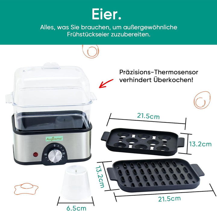 2 Etagen elektrischer Dampfgarer zum Kochen, Multi-Gemüse-Dampfgarer mit BPA-freien stapelbaren Körb