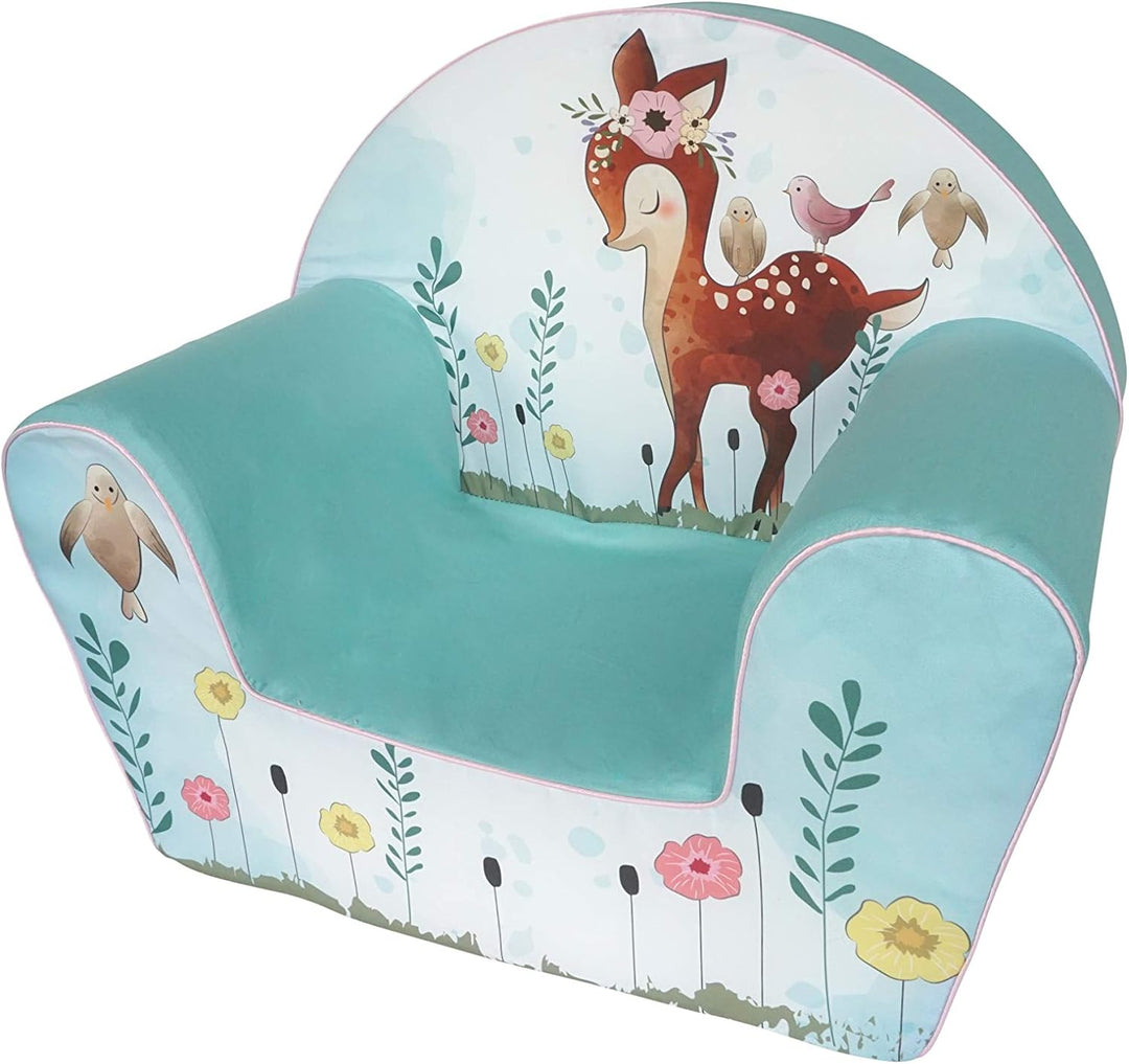 Knorrtoys 68352 - Kindersessel "Fawn",für Entspannen, Stabil, Baumwolle, Türkis