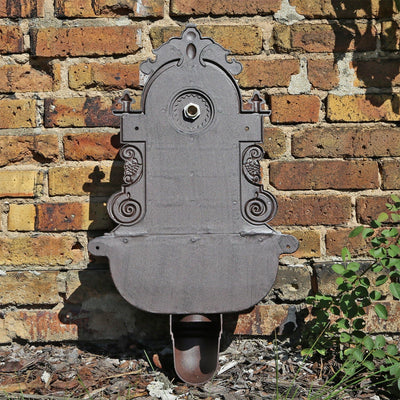 Wandbrunnen von CLGarden WB1 im nostalgischen Design Gartenbrunnen Wasserzapfstelle mit Waschbecken