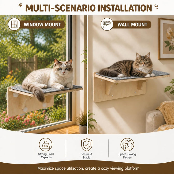 Katzen Fensterliege, Faltbare Katzenhängematte für Fenster, Katzenbett Fenster mit Starke Saugnäpfe,
