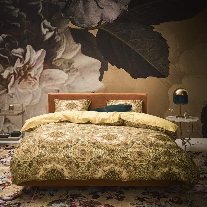 ESSENZA Bettwäsche Cadiz Gold Gelb Ornamente Paisley Satin, Grösse:155 cm x 220 cm, 155 cm x 220 cm